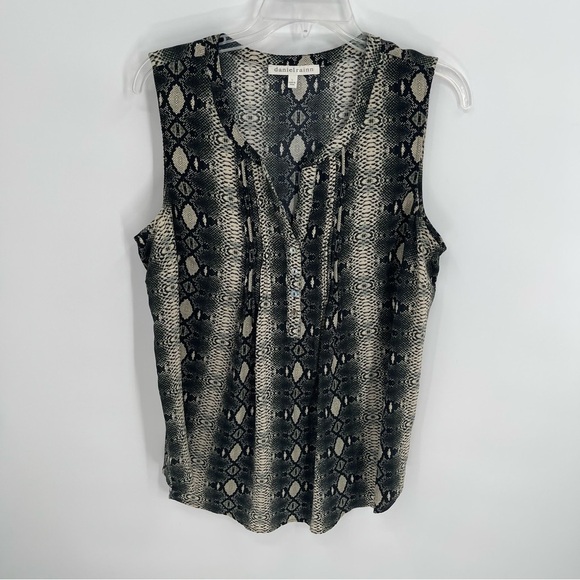 Daniel Rainn Women’s Snakeskin Print sleeveless top size large Black Gray Tan - Picture 8 of 8